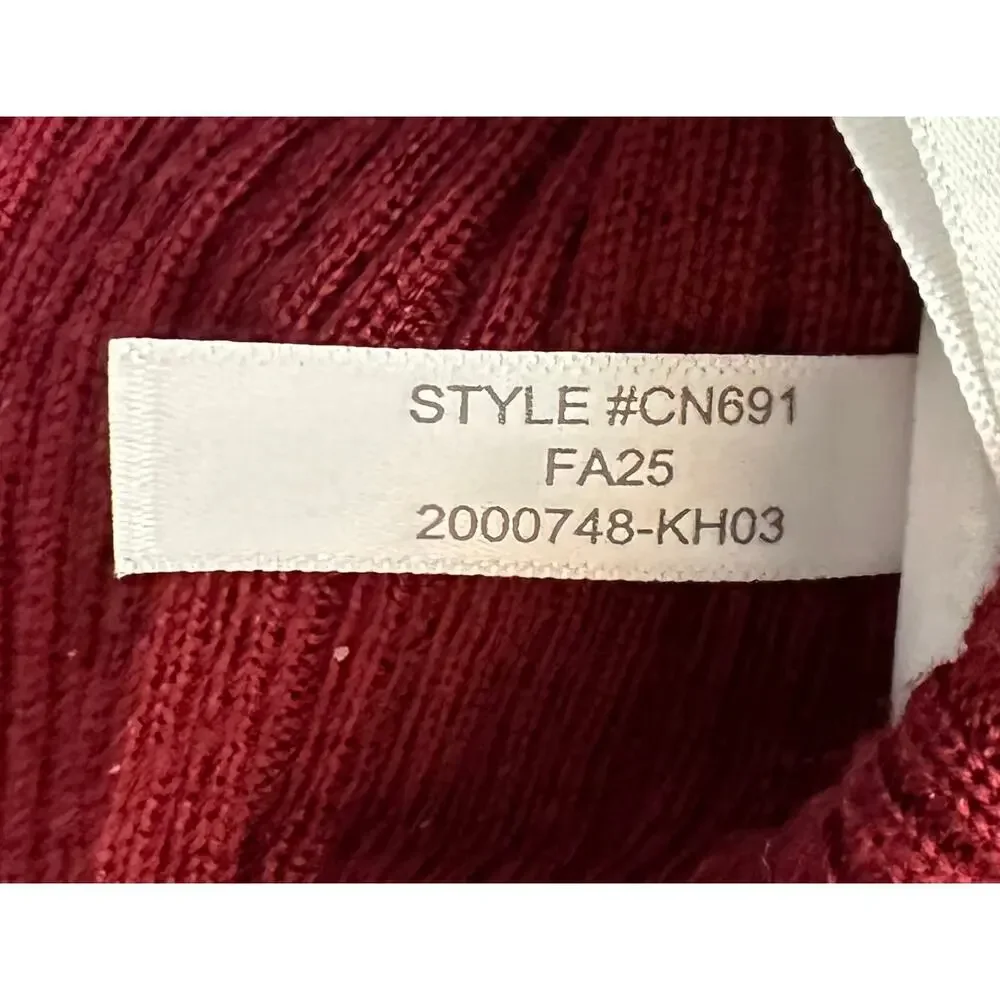 J. Crew Layered Pointelle Sweater Tee in Merino Wool Burgundy Red CN691 Size XL